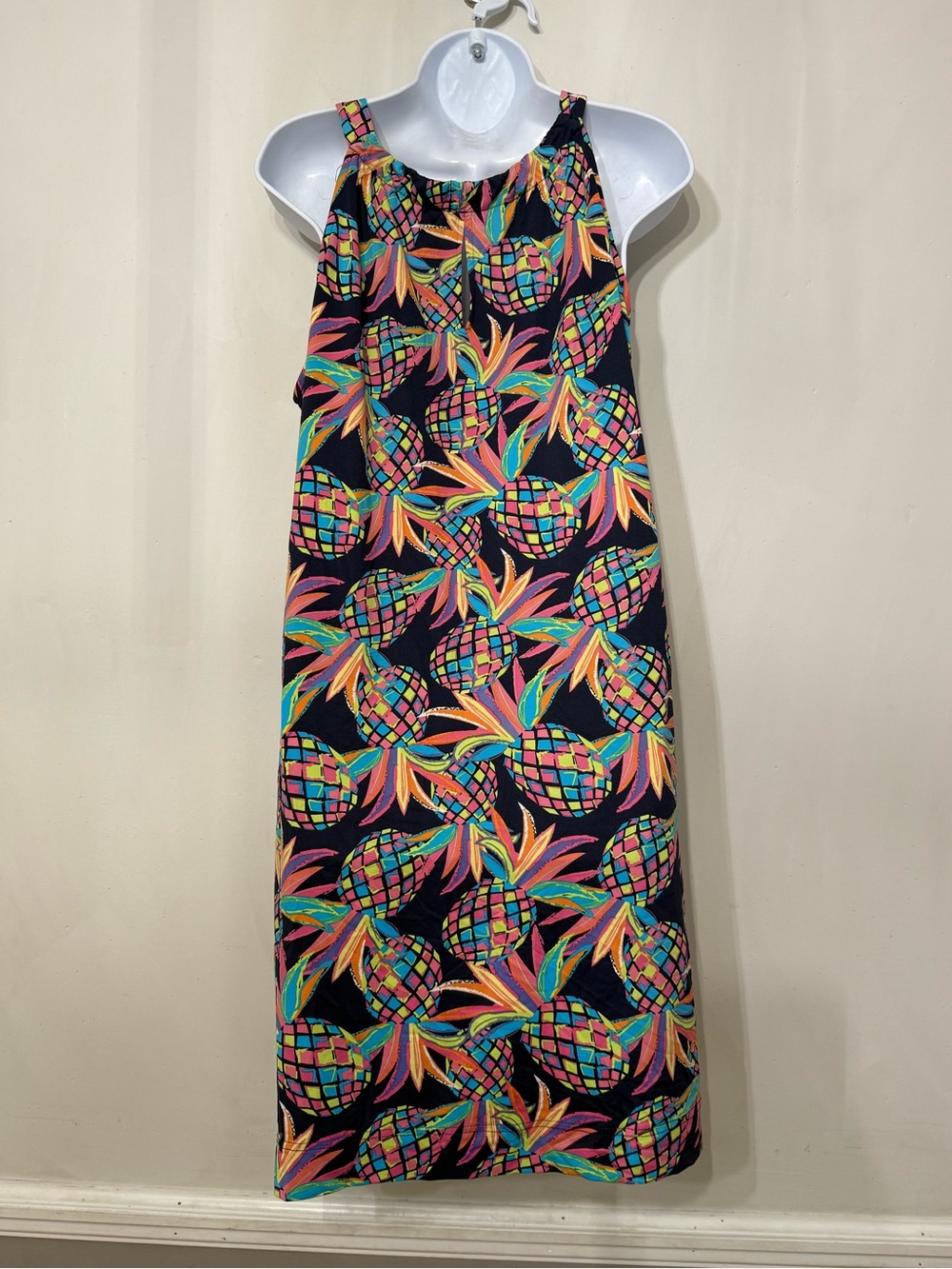 Lulu-B Tropical Pineaple Stretchy Dress Active Beach Resortwear Women's XL - Picture 2 of 6